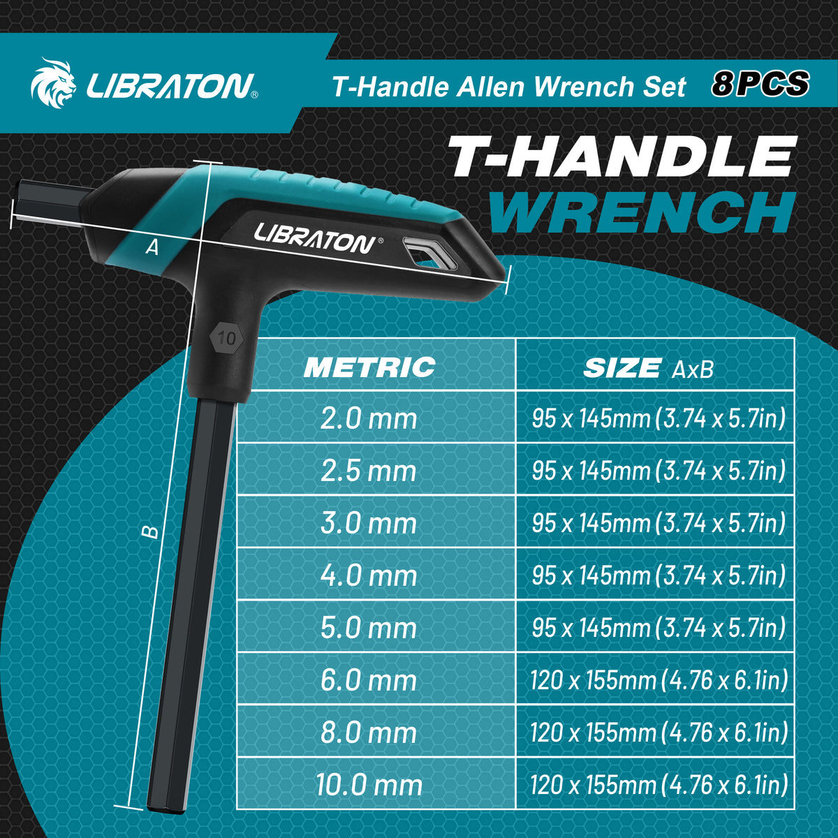 Metric Hex Key T-Handle Set