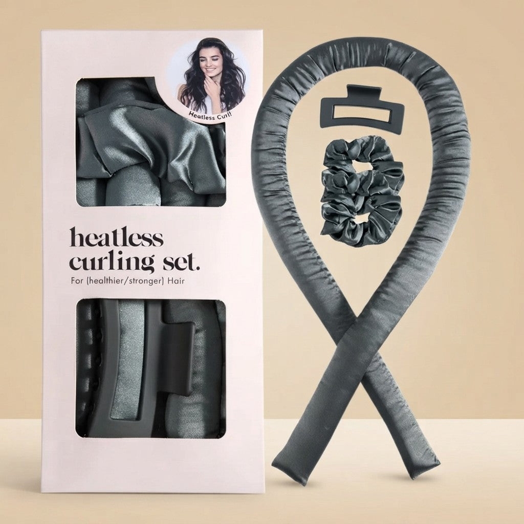 Silk Heatless Hair Curling Ribbon Set