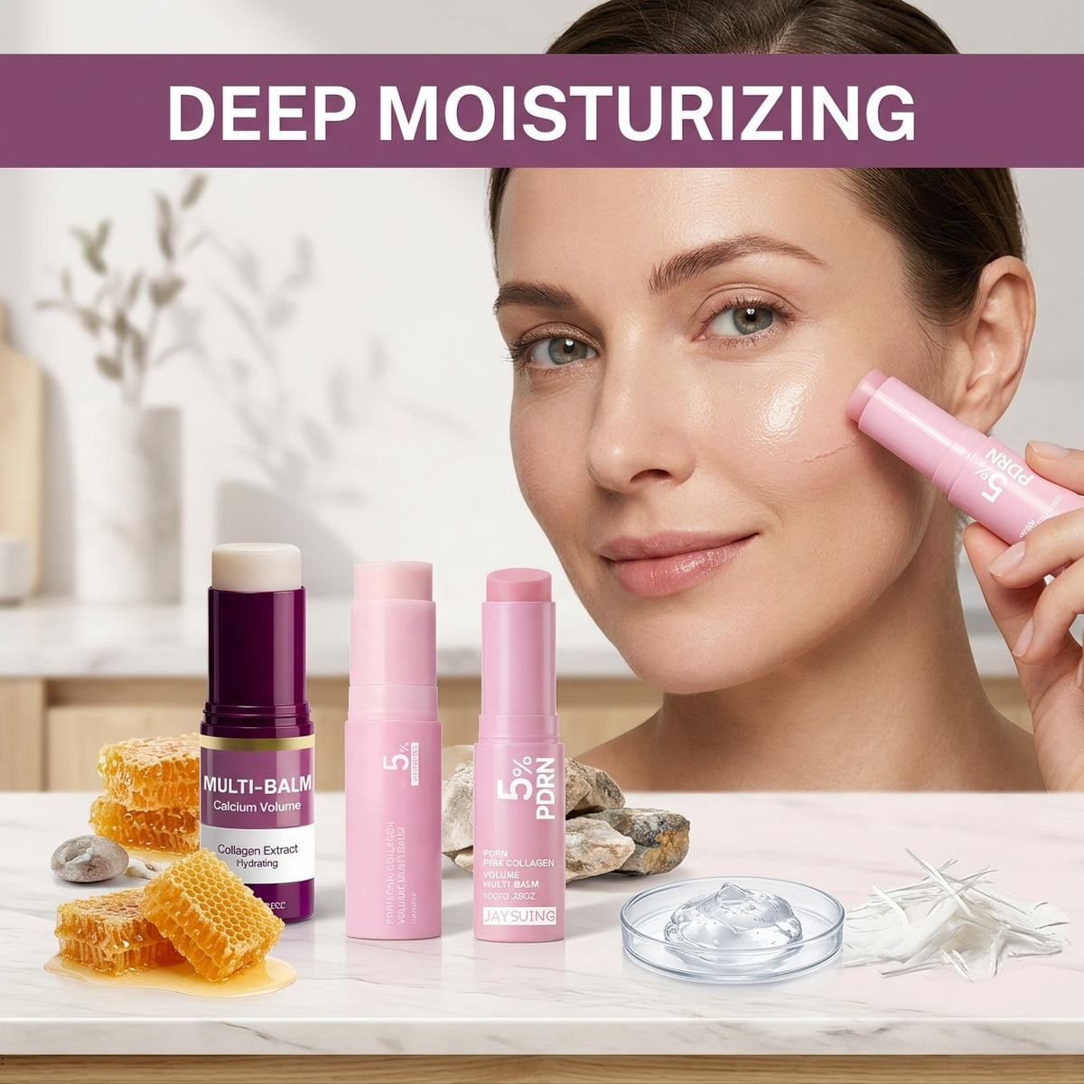 PDRN Pink Collagen Volume Multi Balm Stick – K-Beauty Glow