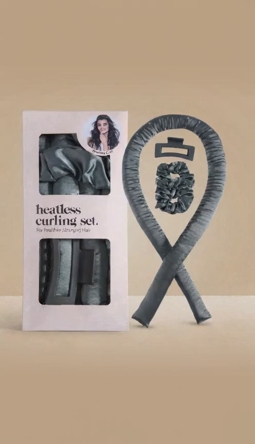 Silk Heatless Hair Curling Ribbon Set product video
