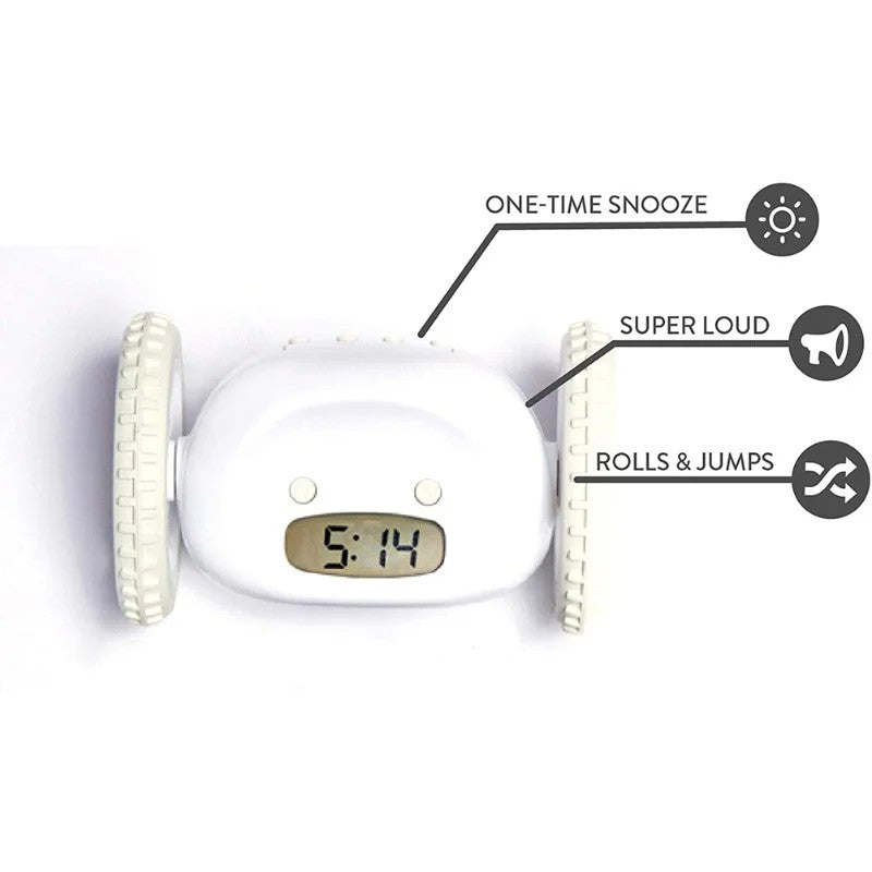 Chase alarm clock on wheels detail