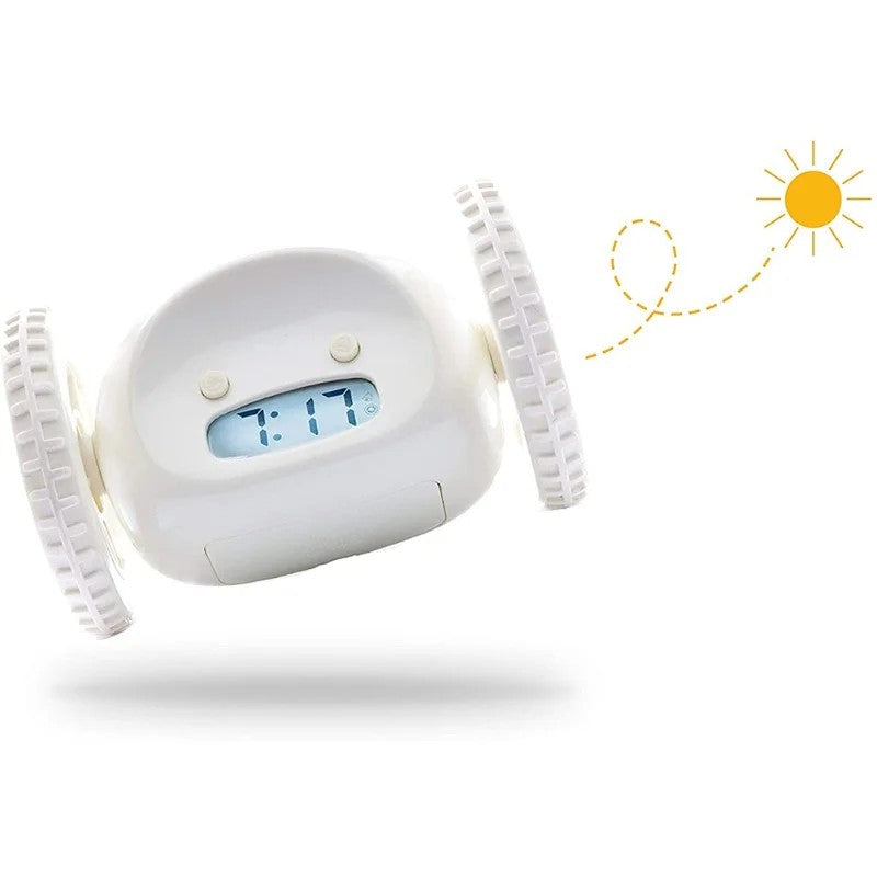 Moving alarm clock display close-up