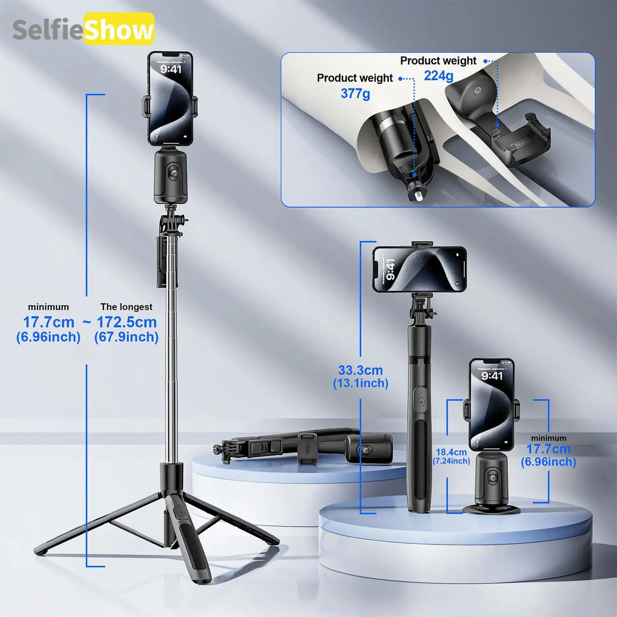 AI Face-Tracking Phone Tripod 360°