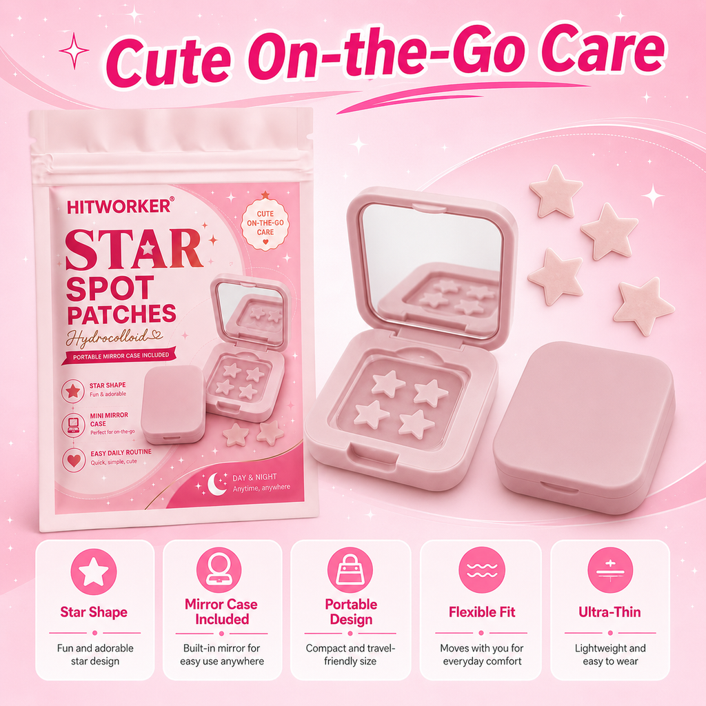 Star Acne Patch Kit with Mirror Box – Cute Hydrocolloid Patches