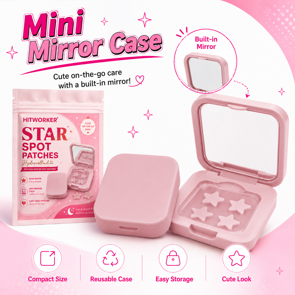 Star Acne Patch Kit with Mirror Box – Cute Hydrocolloid Patches