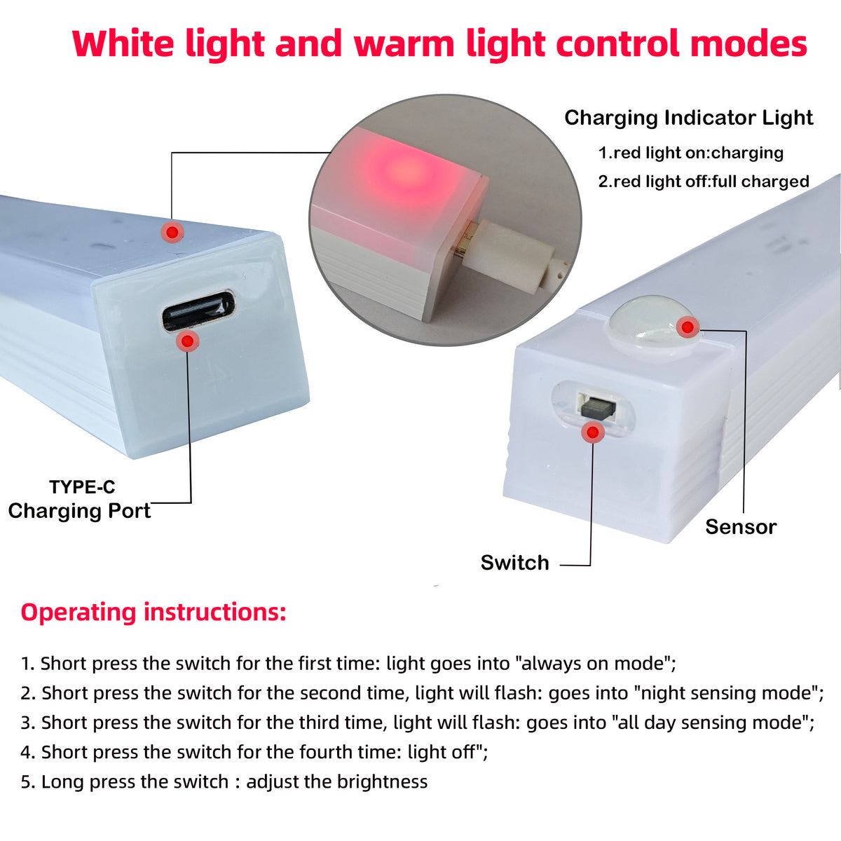 USB-C Motion Sensor Night Light Rechargeable — image 6